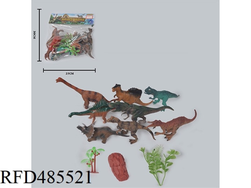 SIMULATION OF WILD ANIMALS SOLID 8 PACK DINOSAURS