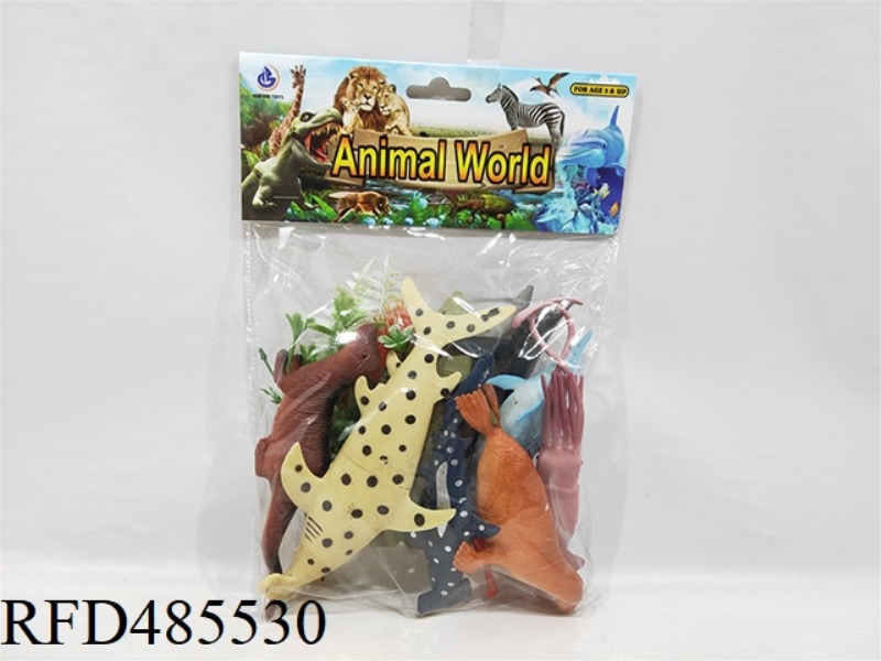 SIMULATION OF WILD ANIMAL SOLID MODEL TOYS 8 OCEAN SETS