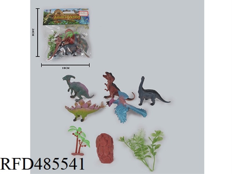 SIMULATION OF WILD ANIMALS SOLID 5 PACK DINOSAURS