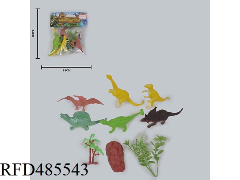 SIMULATION OF WILD ANIMALS SOLID 6 PACK DINOSAURS