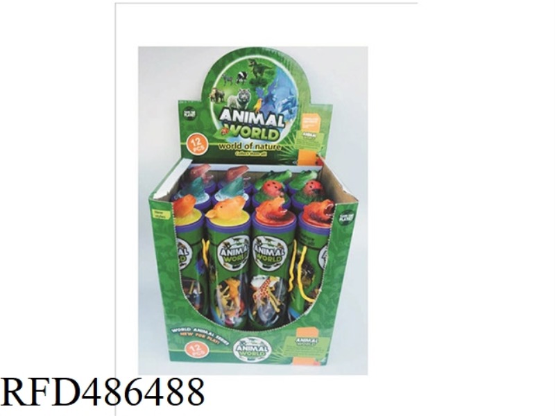 COLOR TUBE ANIMAL COMBINATION (WITH HEAD) 12PCS