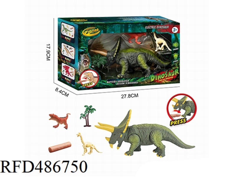 DINOSAUR SET (IC FEATURES TRICERATOPS LIGHTS AND SOUNDS)