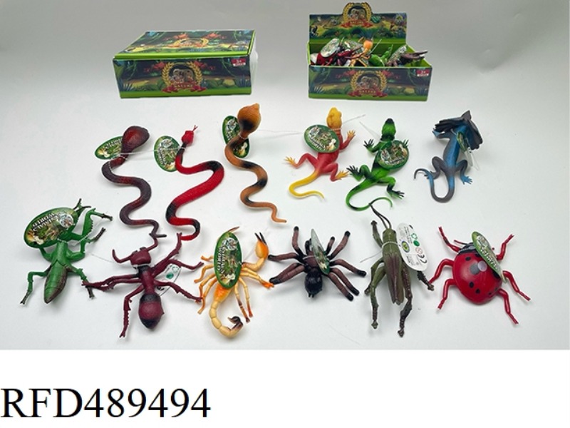 12PCS OF SIMULATED INSECT/LIZARD/SNAKE IN A SINGLE STYLE