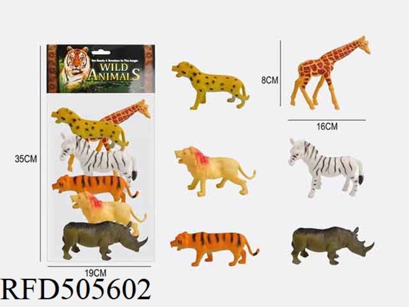 6 6.5-INCH PVC WILD ANIMAL SET
