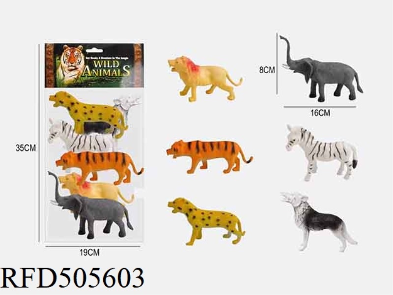 6 6.5-INCH PVC WILD ANIMAL SET