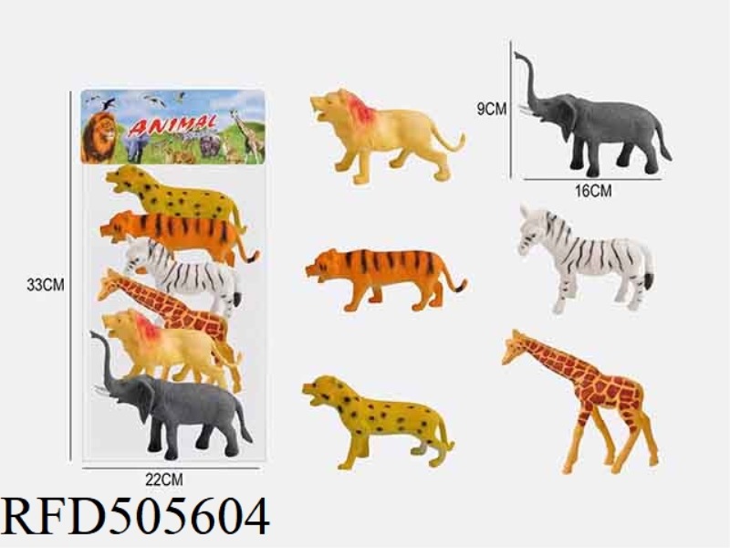 6 6.5-INCH PVC WILD ANIMAL SET