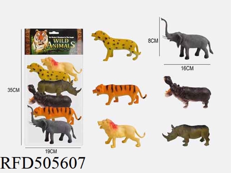 6 6.5-INCH PVC WILD ANIMAL SET