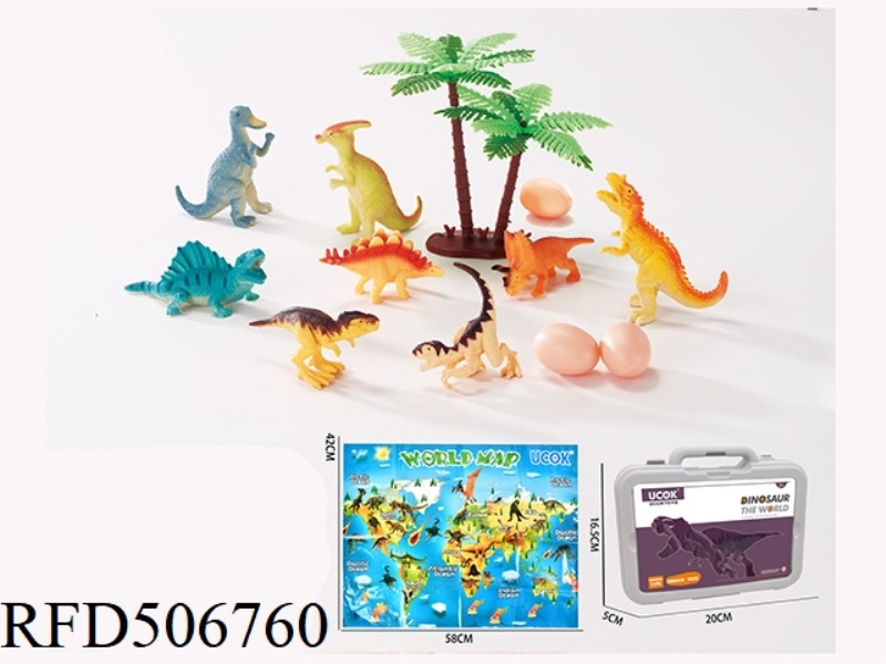 A 13-PIECE DINOSAUR CLUTCH BOX