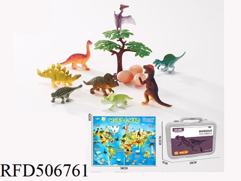 A 13-PIECE DINOSAUR CLUTCH BOX