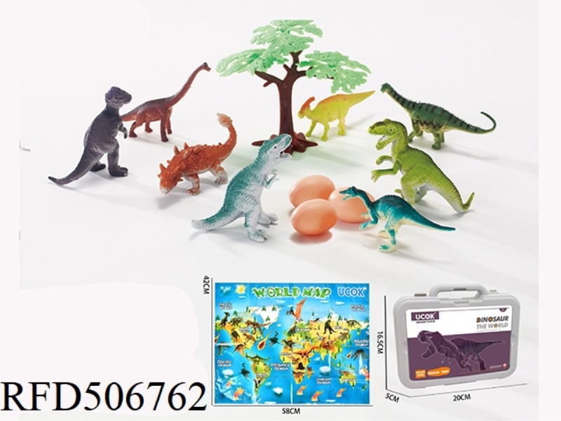 A 13-PIECE DINOSAUR CLUTCH BOX