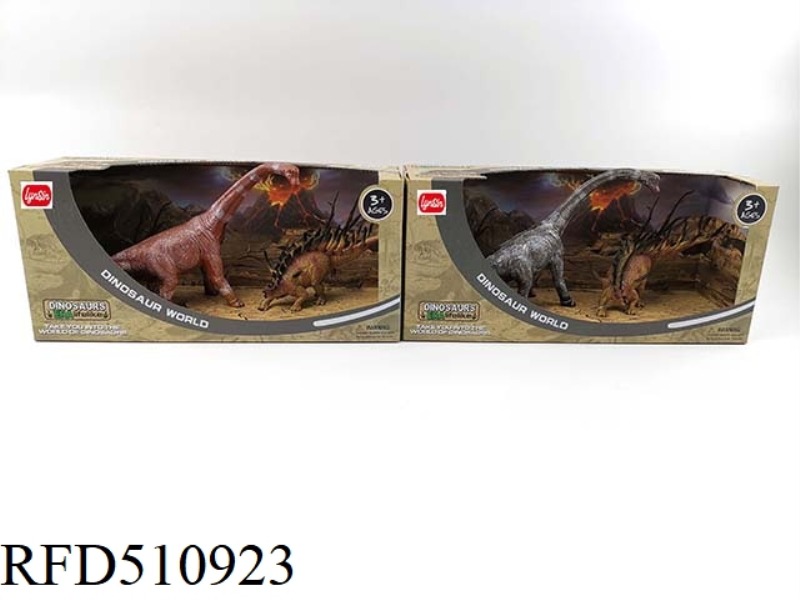 SIMULATION BRACHIOSAURUS + LITTLE DINOSAUR SET (2 MIXED)