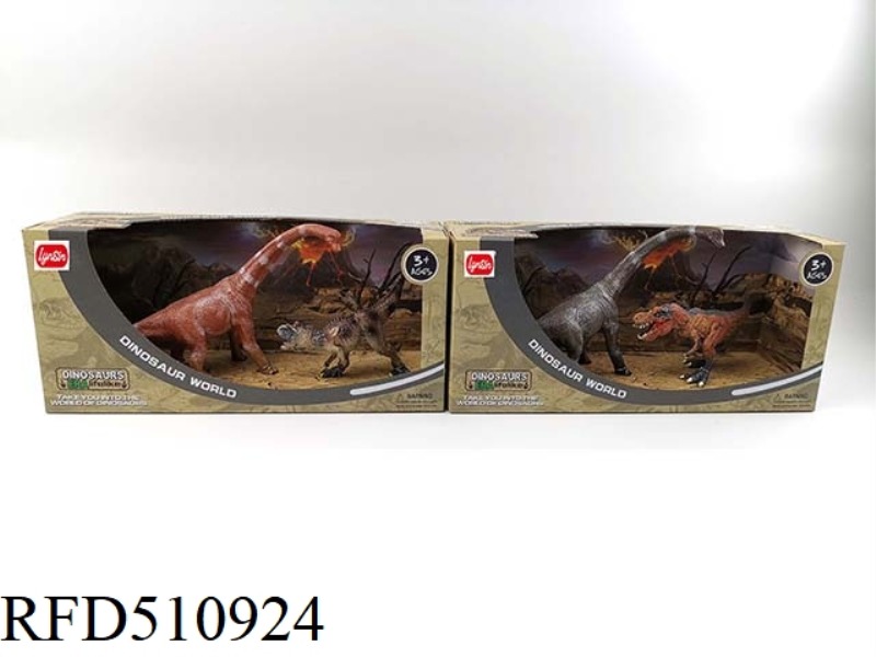 SIMULATION BRACHIOSAURUS + LITTLE DINOSAUR SET (2 MIXED)