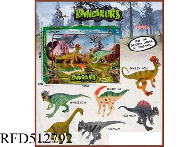 6 BIG DINOSAURS SET