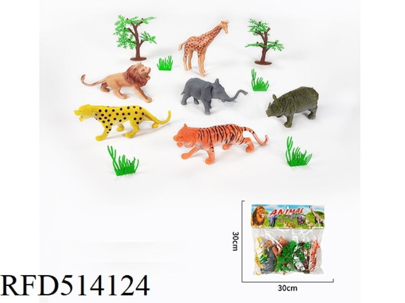 6 6-INCH ANIMALS +2 TREES AND 4 GRASSES