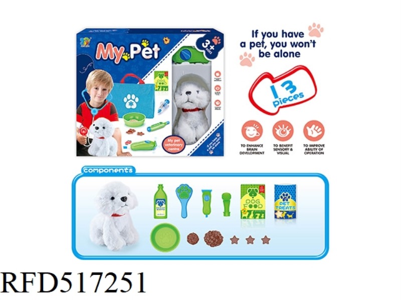 PILADO SMALL WHITE DOG PET FEEDING SET