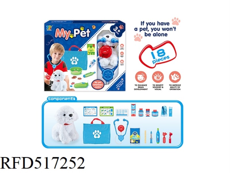 BILLADO LITTLE WHITE DOG PET DOCTOR SET