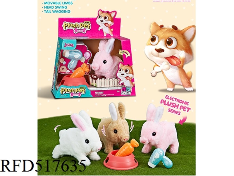 ELECTRIC PLUSH + MEDIUM RABBIT + BOWL + RADISH + HAIR DRYER
