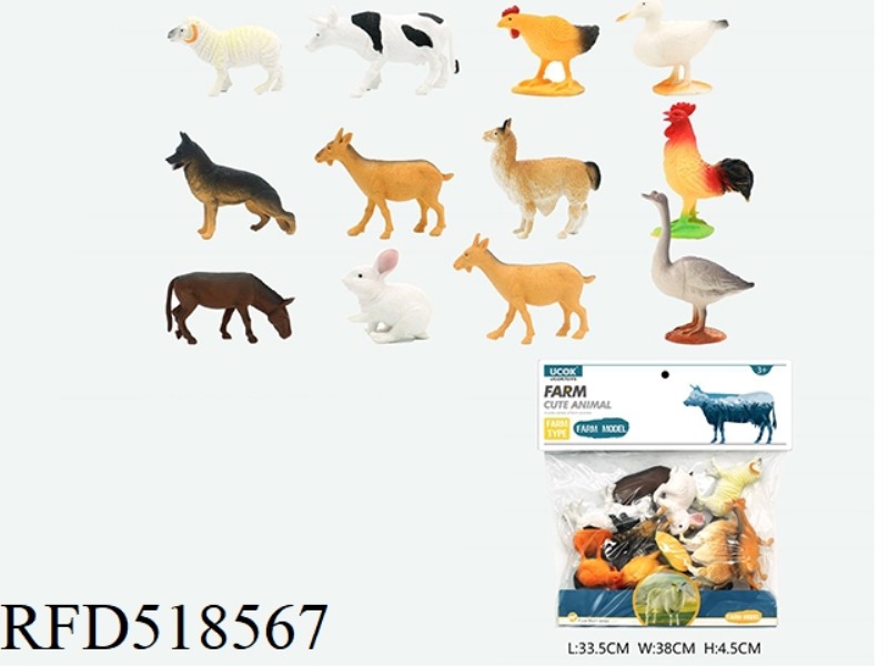 12 5-INCH RANCH ANIMALS SET
