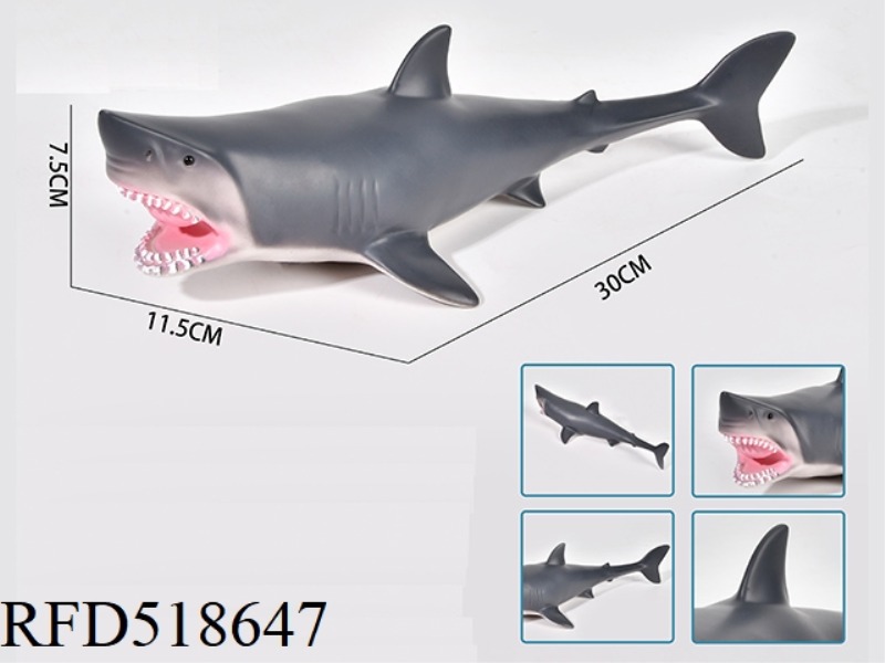 ENAMELLED COTTON FILLED GREAT WHITE SHARK