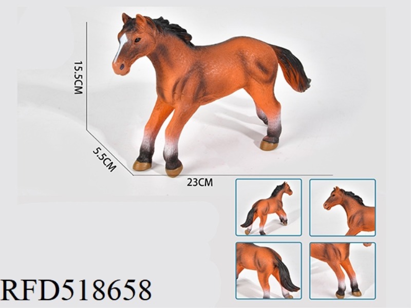 A HORSE MADE OF ENAMELLED COTTON