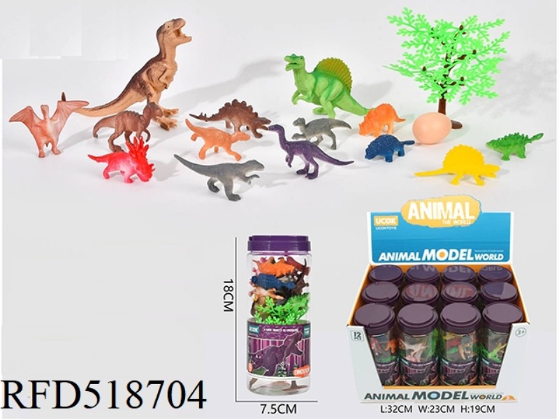 16 PIECE DINOSAUR MODEL CYLINDER PACK 12PCS