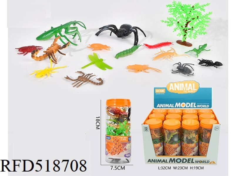 16 PIECE SET INSECT MODEL TUBE PACK 12PCS