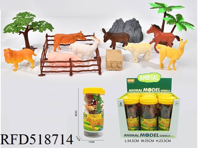 13-PIECE SET OF RANCH ANIMAL BARREL 6PCS
