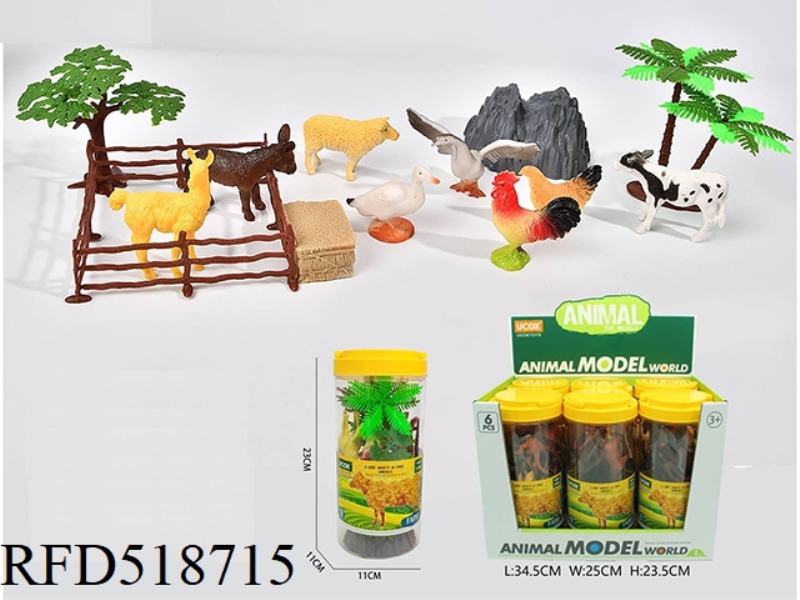 13-PIECE SET OF RANCH ANIMAL BARREL 6PCS