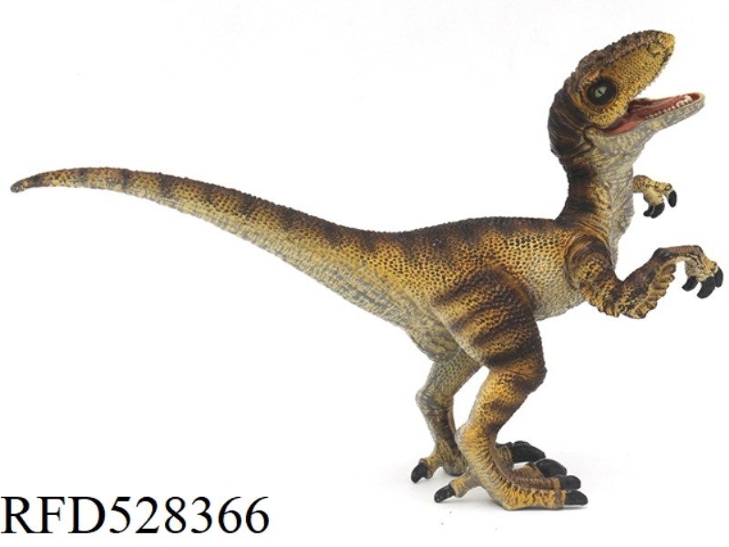 EARTHY YELLOW VELOCIRAPTOR (MOUTH CAN BE OPENED AND CLOSED, ARMS CAN BE MOVED)