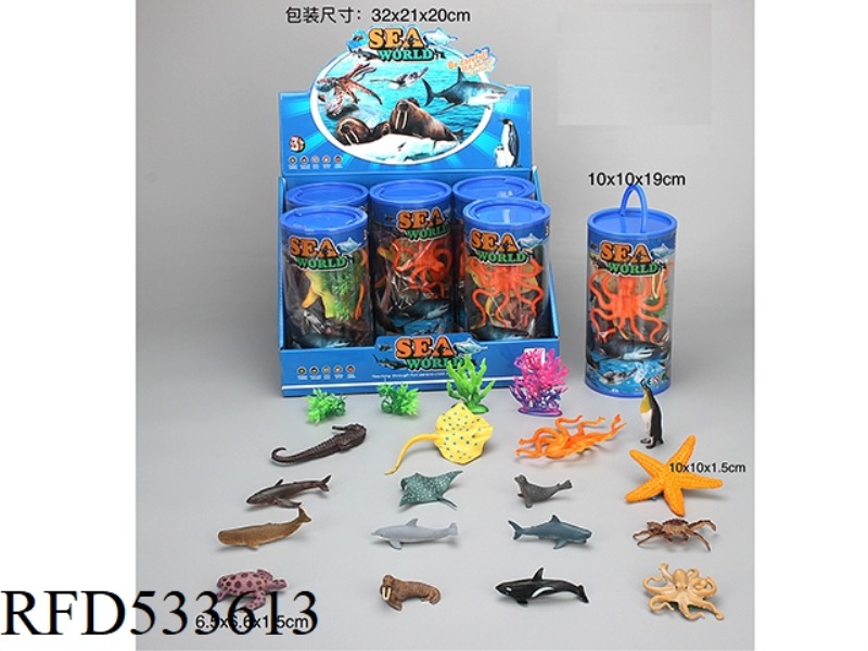 PVC SOLID MARINE LIFE 6PCS