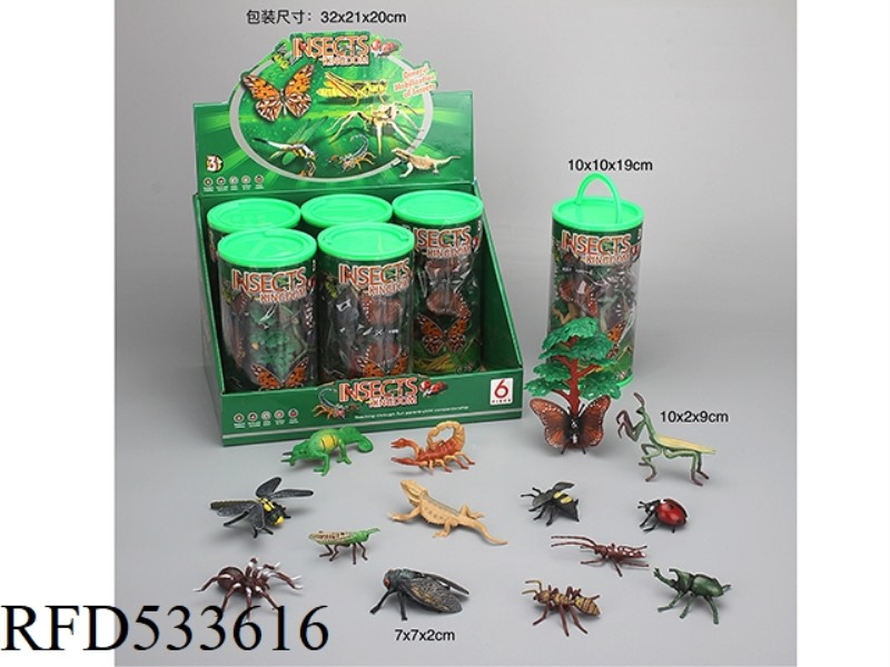 PVC SOLID INSECT ANIMAL 6PCS