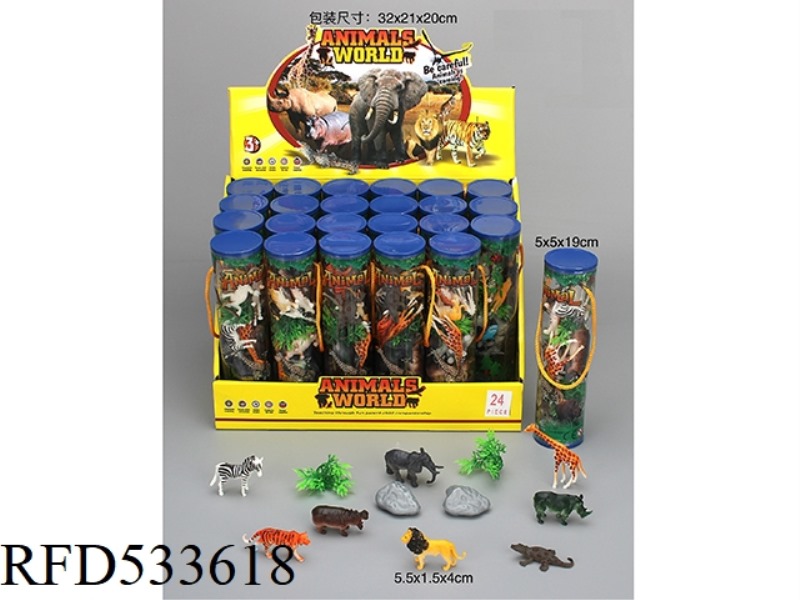 PVC SOLID WILD ANIMAL 24PCS