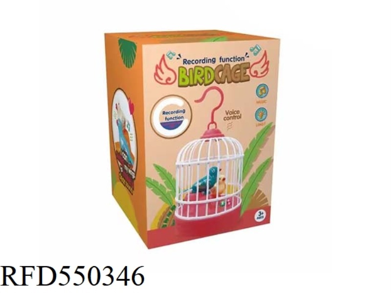 RECORDING BIRD CAGE WITH USB CHARGING CABLE 2 COLOR VOICE CONTROL LIGHT MUSIC REGARDLESS OF LANGUAGE