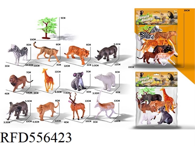 6 WILD ANIMALS AND 1 TREE