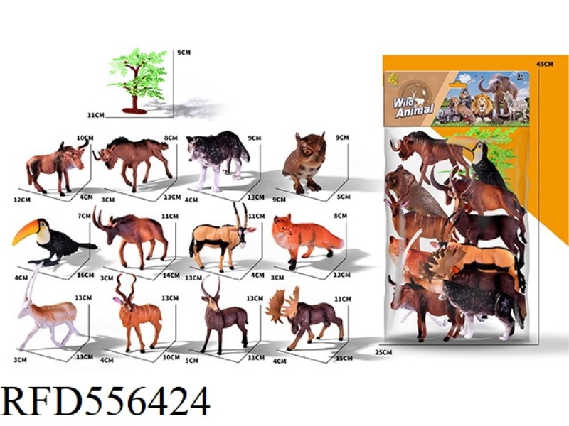 12 SIMULATED ANIMALS