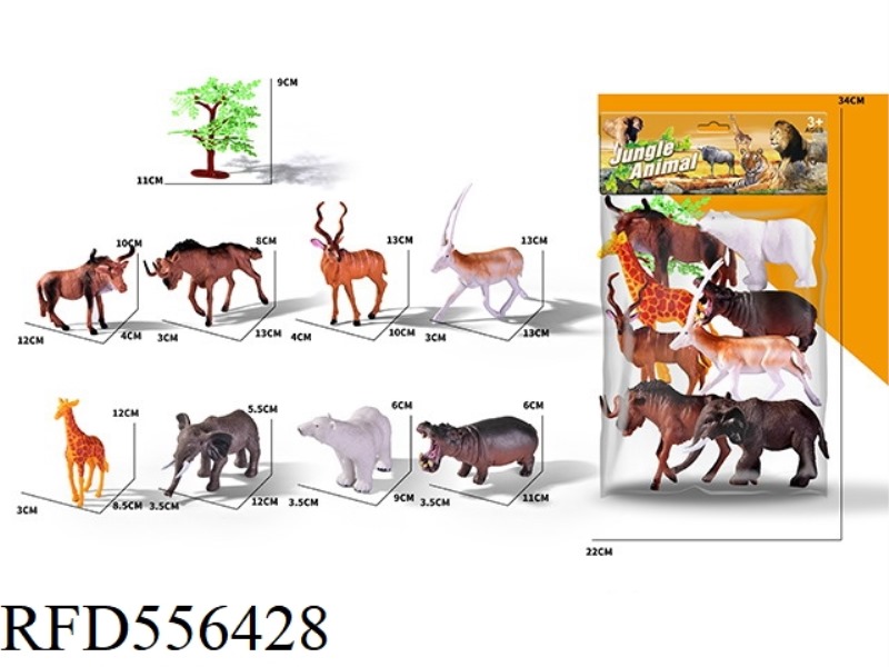 8 WILD ANIMALS AND 1 TREE