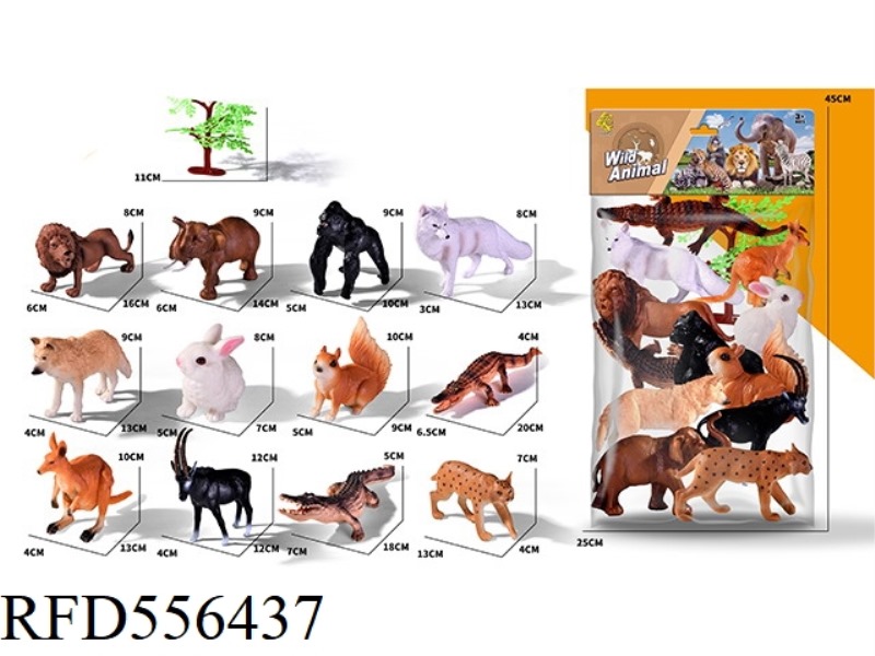 12 SIMULATED ANIMALS