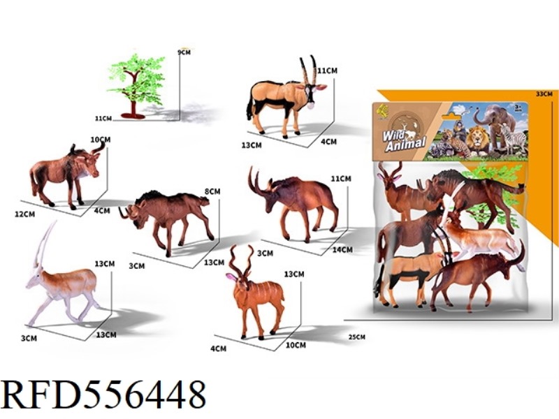 SIX ANTELOPES AND ONE TREE