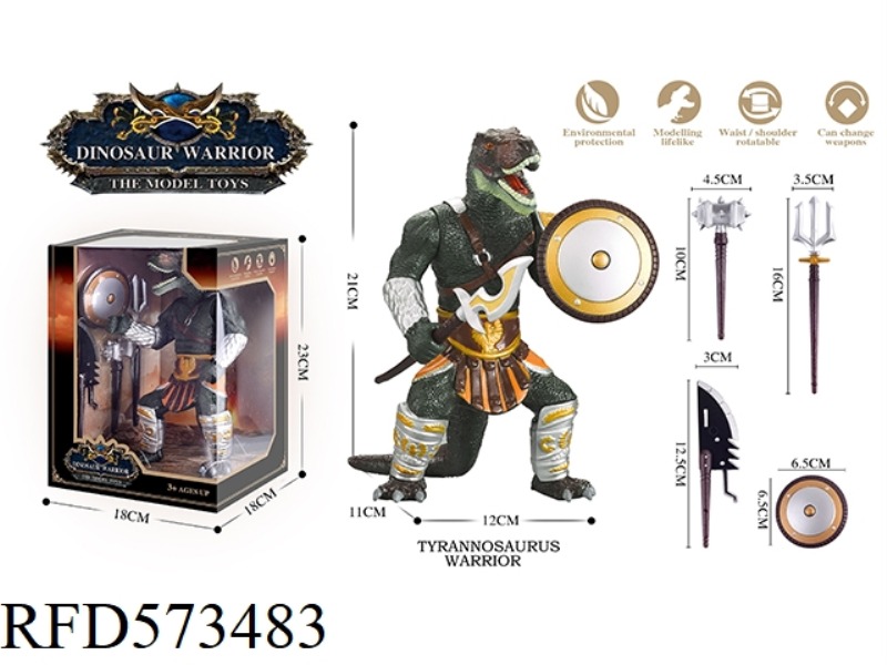 DINOSAUR WARRIOR T. REX WITH 4 WEAPONS