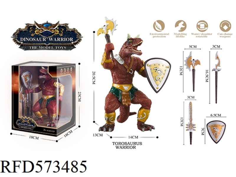DINOSAUR WARRIOR T. REX WITH 4 WEAPONS
