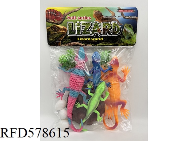 4 LIZARDS WITH BB WHISTLE