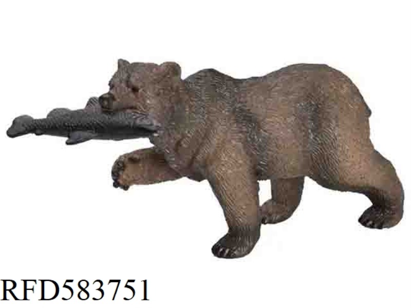 BEAR BITES FISH (BROWN)