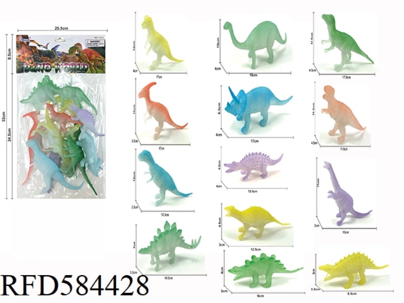 GLOW-IN-THE-DARK DINOSAUR 13PCS