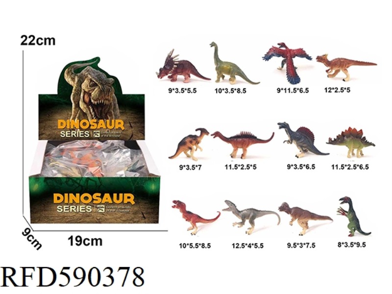 12 SOLID DINOSAURS 24PCS