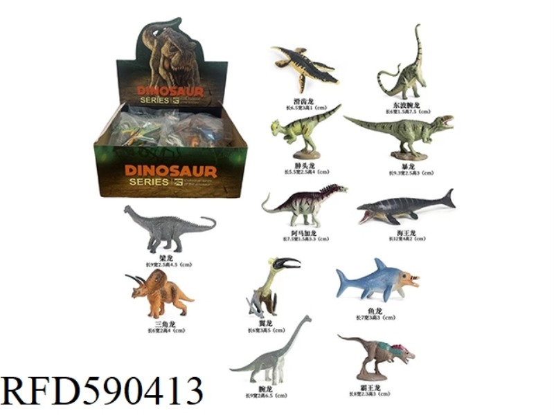 12 MINI SOLID DINOSAURS 12PCS