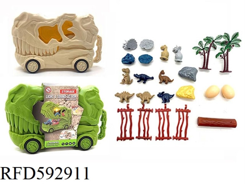 MODEL-SCENE ASSEMBLY COMBINATION A OF SLIDING DINOSAUR BONE STORAGE VEHICLE (SOUND AND LIGHT VERSION