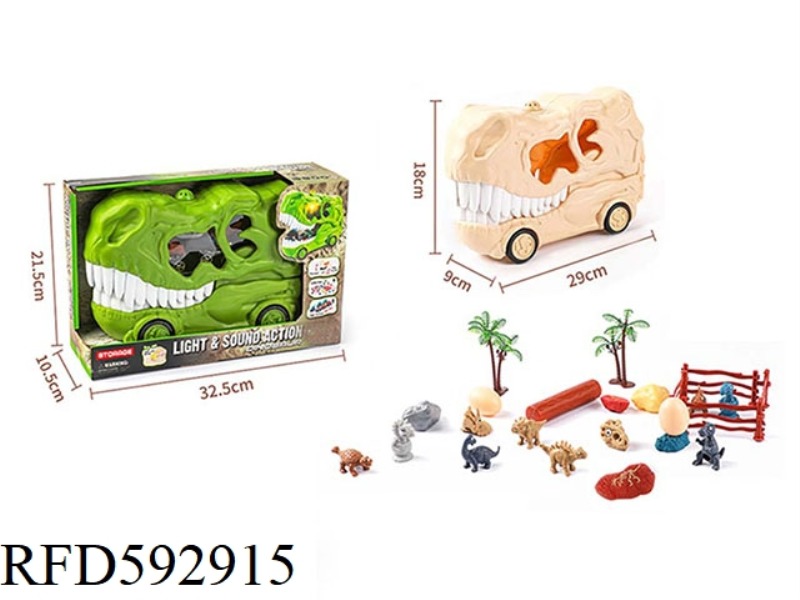 MODEL-SCENE ASSEMBLY COMBINATION A OF SLIDING DINOSAUR BONE STORAGE VEHICLE (SOUND AND LIGHT VERSION