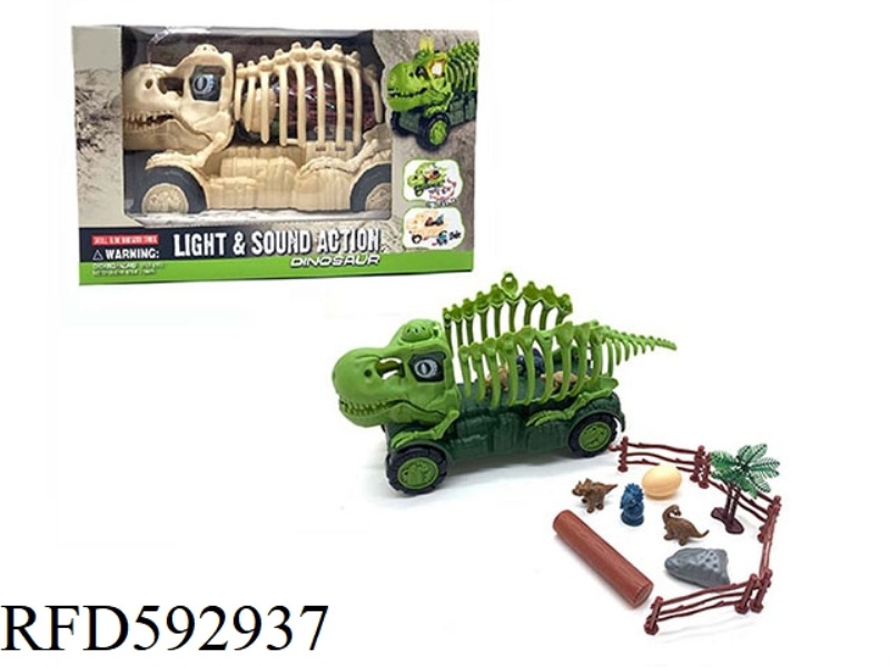 MODEL-SCENE ASSEMBLY COMBINATION A OF SMALL SKELETON CAR OF SLIDING DINOSAUR (SOUND AND LIGHT VERSIO