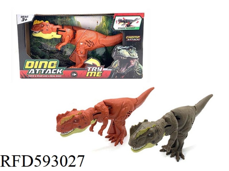 BIG HAND PRESSING HEAD SWINGING DINOSAUR-RED CRESTED DRAGON WITH SOUND (WITH SOUND EFFECT-SINGLE ITE