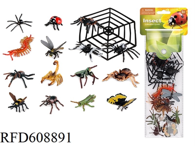 16PCS SIMULATION OF SOLID INSECTS
